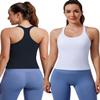 Evercute Women's 1/2/3 Pack Ribbed Workout Tank Tops with Built in Bra Racerback Seamless Crop Tank Tops Camisole Sport Tanks view 1