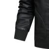 SWJGLITTR Men's Fur Collar Leather Jacket Casual Warm Winter Faux Leather Coat Men Sherpa Lined Winter PU Outwear (XX-Large,Black) view 4