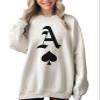 NACRE APPAREL Poker Ace Of Spades Sweatshirt Funny Playing Card Lucky Player Casino Crewneck Sand X-Large #0005 view 1