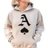 NACRE APPAREL Poker Ace Of Spades Sweatshirt Funny Playing Card Lucky Player Casino Crewneck Sand X-Large #0005 view 2