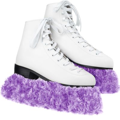 Gemscream Ice Skate Guards Fuzzy Hockey Soakers for Figure Skates Guards for Girls Boys Youth Women Men Adult(M Size,Purple)