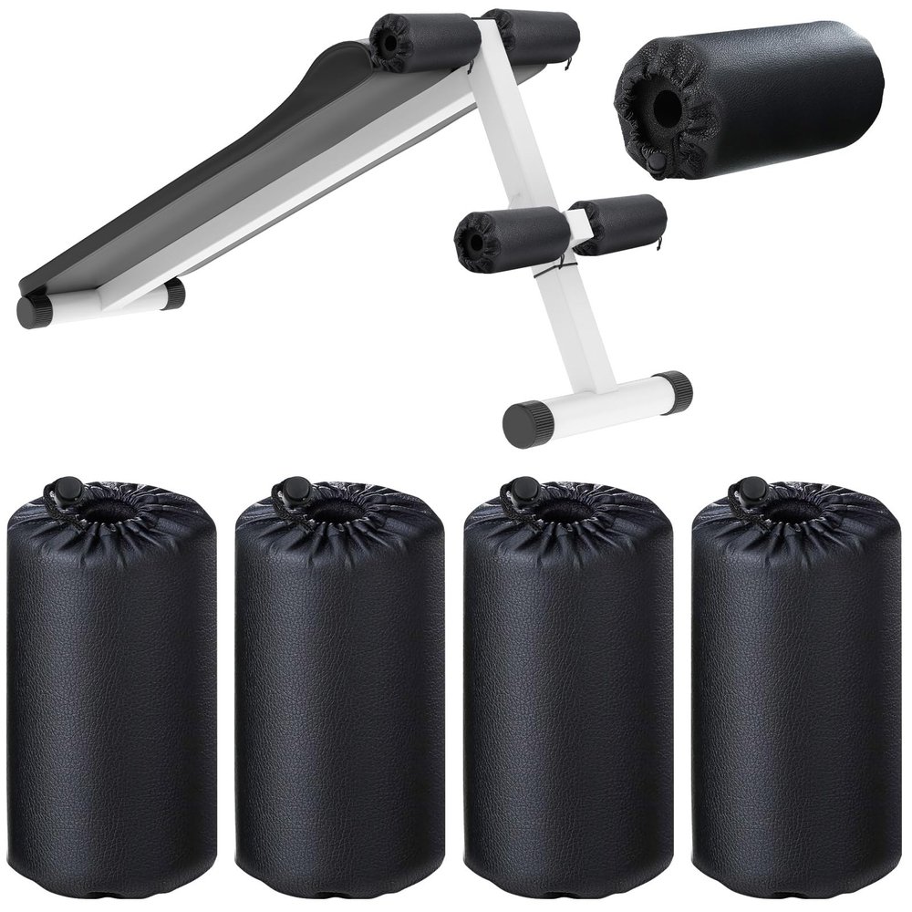 Hollowfly 4 Pcs Foam Foot Pads Foam Roller Pad Replacement for Weight Bench Inversion Table and Gym Exercise Equipments(7 x 3.5 x 0.8 Inches)