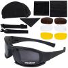 Karlass 1PC X7 Army Sunglasses Military Tactical Goggles Polarized Lens Glasses Unisex Black with 4 Lens kit For Training view 1