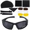 Karlass 1PC X7 Army Sunglasses Military Tactical Goggles Polarized Lens Glasses Unisex Black with 4 Lens kit For Training view 2