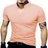 LOGEEYAR Mens Fashion Polo Henley Shirts Short/Long Sleeve Casual T-Shirts Slim Fit Cotton Polo Shirts for Men Light Pink view 1