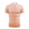 LOGEEYAR Mens Fashion Polo Henley Shirts Short/Long Sleeve Casual T-Shirts Slim Fit Cotton Polo Shirts for Men Light Pink view 2