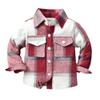 AFAVOM Toddler Boys Flannel Plaid Shirt Long Sleeve Button Down Shirt Winter Fall Clothes Little Kids Outerwear Checked Outfit Lapel Coats Gingham Shacket Cardigan Top Vintage Jacket Red 5-6 Years view 1