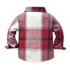 AFAVOM Toddler Boys Flannel Plaid Shirt Long Sleeve Button Down Shirt Winter Fall Clothes Little Kids Outerwear Checked Outfit Lapel Coats Gingham Shacket Cardigan Top Vintage Jacket Red 5-6 Years view 2