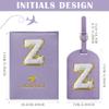 COSHAYSOO Purple Passport Cover and Initial Luggage Tag Set TSA Approved with Preppy Chenille Letter Patch for Women Girl Teens, 2023 Trendy Travel Bag Backpack Suitcase Identifier Essential Gifts (Z) view 4