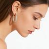 14K Gold Hoop Earrings for Women, Hypoallergenic Lightweight Hoops with Round Cubic Zirconia, U Shaped Earrings, Gold Earrings for Women Trendy Jewelry Gift view 2