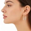 14K Gold Hoop Earrings for Women, Hypoallergenic Lightweight Hoops with Round Cubic Zirconia, U Shaped Earrings, Gold Earrings for Women Trendy Jewelry Gift view 3