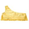 easyforever Kids Girls One Shoulder Sequins Jazz Hip Hop Ballet Belly Dance Crop Top Performance Vest Shirt Dancewear Gold 8 Years view 4