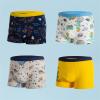 Egmy Boys Underwear Size 8 10 Boys Cotton Underwear Cute Dinosaur Print Underpants Shorts Beach Trunks 5PCS (Blue, 5-6 Years) view 2
