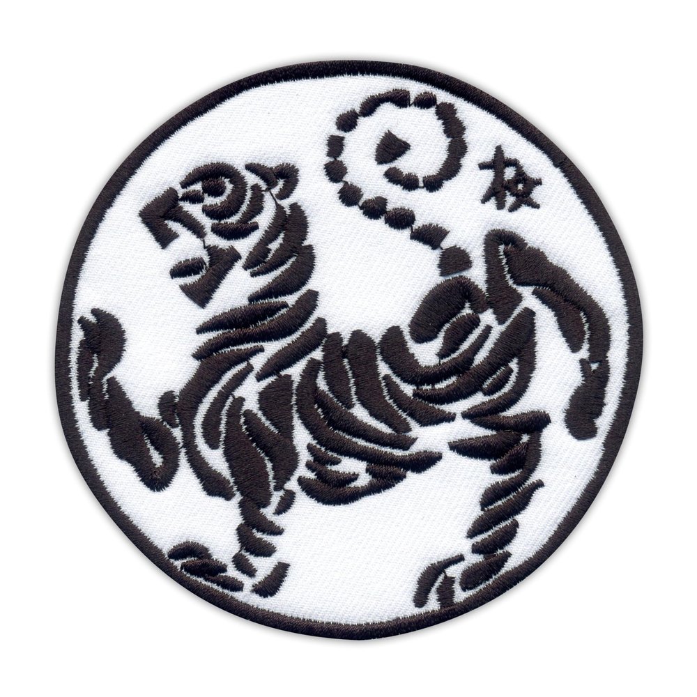 Patchion Karate Shotokan - Black Hook and Loop - Embroidered Patch/Badge/Emblem