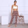 Elk Deer Silhouette Buffalo Plaid Christmas Womens Casual Cozy Yoga Joggers Pants High Waisted Lounge Pants, XL view 3