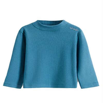 Yhong Kids Boys Girls Turtleneck Thermal Underwear Tops Basic Solid Color Long Sleeves Cotton T-Shirts Undershirts Peacock Green B 3-4 Years
