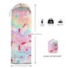 Girls Sleeping Bags for Adults and Kids,Rainbow Unicorn Backpacking Camping Sleeping Bag for Girl Boys Lightweight Waterproof Cold/Warm Sleeping Bag for Season Outdoor Travel with Compression Bags view 3