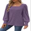 WIHOLL Long Sleeve Tops for Women Fashion Outfits 2026 Sweaters for Women Purple S view 3