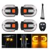 UPXSXT 4Pcs Turn Signals for Bicycles with Alarm, USB Charging Remote Control Split/Integrated Bike Tail Light 5 Modes Waterproof Strobe Bike Rear Lights Can be Mounted on Front and Rear of Bicycle view 1