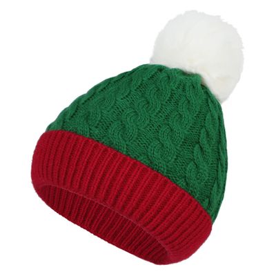 Century Star Baby Christmas Hat Knit Santa Hat Winter Baby Boy Girl Christmas Xmas Newborn Toddler Kids Christmas Beanie 1Pc Red-Green 3-8T