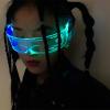 CONPCONP Futuristic Glasses Cyber Glasses - LED Luminous, 7 Colors, Future Glasses Outfit Accessories for Women Men - Christmas Halloween Party Club view 1