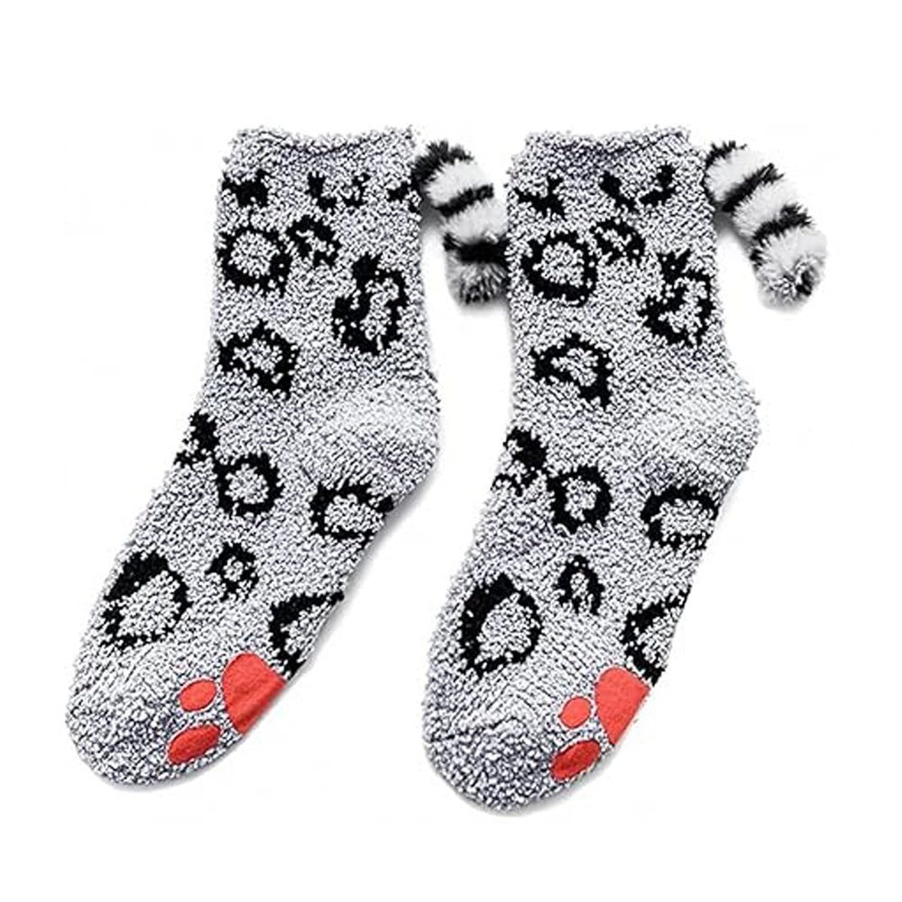 Benefeet Sox Women Fuzzy Socks Funny Cat Gifts Cozy Soft Fluffy Winter Warm Sleeping Cute Animal Slipper Socks for Cat Lover