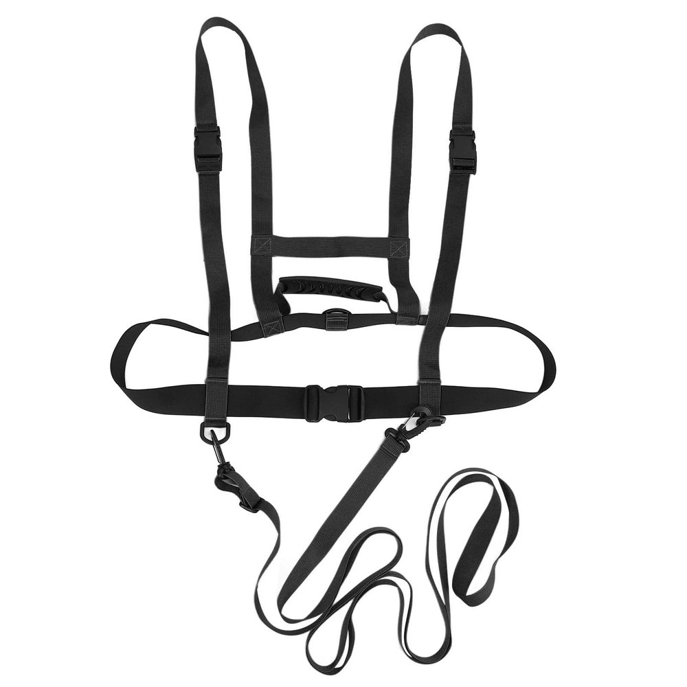 JEOZBM Kids Ski Harness, Safety Ski Shoulder Leash, Adaptable Nylon Snowboard Skating Training Harness for Skiing Ice Inline Skating(6cm-Black)