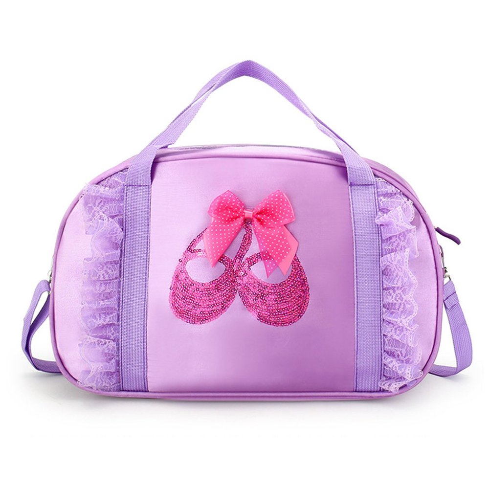Yitengteng Dance Bag,Cute Ballet Dance Storage Package,High Capacity Tutu Dress Cross -Body Bag,Fitness Luggage Package Suitable for All Women Little Ballerina (Purple)