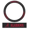 FANMATS 40510 University of Alabama Genuine Leather Steering Wheel Cover | Black 15"x15" view 1