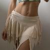 Women Ruffle Y2k Mini Skirt Low Rise Pleated Fairy Skirts Frilly Layered Asymmetrical Lace Short Skirt(Asymmetrical Khaki,M) view 2