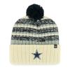 47 Men's Cream Dallas Cowboys Tavern Cuffed Knit Hat with Pom view 1