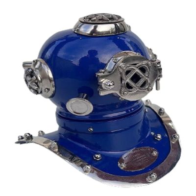 Nautical Blue Diving Helmet US Navy V Mark Mini Divers Helmet Scuba Deep Sea Divers Helmet Antique Vintage Mini Diving Divers Helmet Christmas