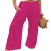 Bbkkuck Womens Casual Wide Leg High Waisted Dress Pants Comfy Palazzo Stretchy Lounge Trousers with Pocket view 1