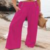 Bbkkuck Womens Casual Wide Leg High Waisted Dress Pants Comfy Palazzo Stretchy Lounge Trousers with Pocket view 2