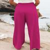 Bbkkuck Womens Casual Wide Leg High Waisted Dress Pants Comfy Palazzo Stretchy Lounge Trousers with Pocket view 3