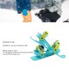 Pico Ski Skates, Portable Snow Ski Shoes Short Snowskates, Easy Stop Design Skating Skis Skiboards Snowboard for Children Winter Sports (38cm-Green) view 3