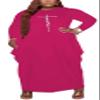 AIIYYQB Womens Fall Plus Size Long Sleeve Maxi Dress Casual Loose Faith Print T-Shirt Baggy Tunic Dress with Pockets view 1