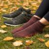 GoWith 2 Pairs Unisex Alpaca Wool Socks, Thermal Full Terry-Lined Soft Ankle Warm Alpaca-Merino Blend Low-Cut Socks, Brown-Green, Small, Model: 6007 view 3