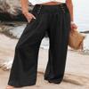 Bbkkuck Womens Casual Wide Leg High Waisted Dress Pants Comfy Palazzo Stretchy Lounge Trousers with Pocket view 2