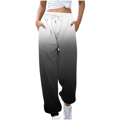 Sweatpants for Women Casual Running Pants High Waist Cinch Bottom Joggers Pockets Loose Fit Trousers Gym Activewear Gray