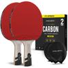 PRO-SPIN Ping Pong Paddles  ITTF Approved Professional Table Tennis Rackets with Carbon Fiber for Superior Control | 7-Ply Blade, Premium Rubber, 2.0mm Sponge (Red, 2-pack) view 1