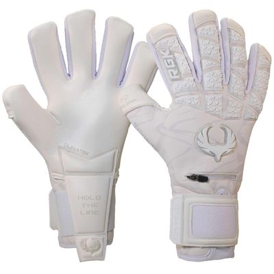 Renegade GK Limited Edition Rogue Blizzard Goalie Gloves with Finger Spines | 4mm Giga Grip | White Soccer Goalkeeper Gloves (Size 7, Youth, Neg. Cut, Level 4+)