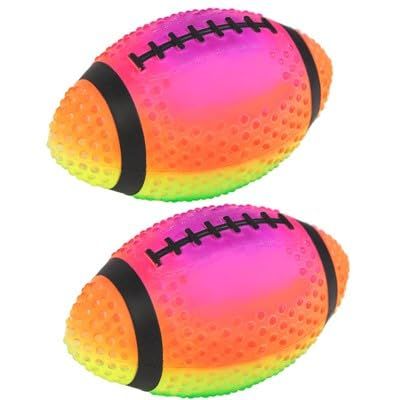 Regent Products Corp Set of Practice Footballs Neon Colored 9 inch Spiked for gripping Control Made of Soft Rubber Great for The Pool or Playground