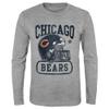 NFL Kids Youth 8-20 Head to Head Heather Gray Primary Logo Officially Licensed Football Long Sleeve Crewneck Cotton T-Shirt (Chicago Bears, 18-20) view 1