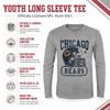 NFL Kids Youth 8-20 Head to Head Heather Gray Primary Logo Officially Licensed Football Long Sleeve Crewneck Cotton T-Shirt (Chicago Bears, 18-20) view 4