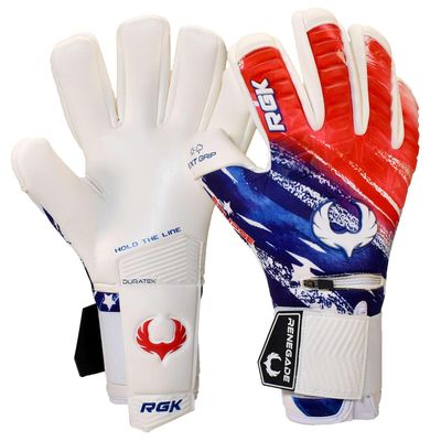 Renegade GK Eclipse Liberty Professional Goalie Gloves Pro Finger Savers Black| Red, White, & Blue Soccer Goalkeeper Gloves (Size 9, Youth-Adult, Neg. Cut, Level 5)