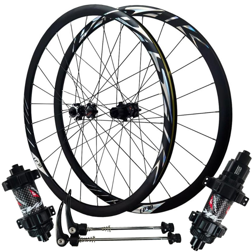 ZECHAO 700C Bike Disc Brake Road Wheel Set,Disc Brake Aluminum Alloy Double Layer Rims Quick Release Cross Country Racing Bike Wheelset (Color : Black, Size : XD)