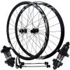 ZECHAO 700C Bike Disc Brake Road Wheel Set,Disc Brake Aluminum Alloy Double Layer Rims Quick Release Cross Country Racing Bike Wheelset (Color : Black, Size : XD) view 1