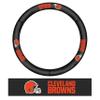 FANMATS 40496 NFL - Cleveland Browns Genuine Leather Steering Wheel Cover | Black 15"x15" view 1