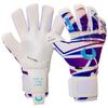 Renegade GK Limited Edition Rogue Techno Goalie Gloves with Finger Savers | 4mm Giga Grip | White, Purple & Blue Soccer Goalkeeper Gloves (Size 8, Youth-Adult, Neg. Cut, Level 4+) view 1